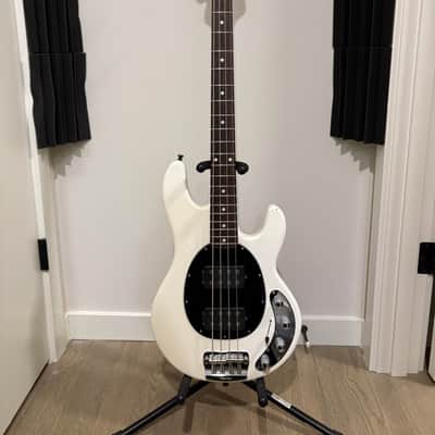 Ernie Ball Music Man Stingray 4 HH 2014 Limited Edition All Rosewood Neck and Fretboard - White image 1