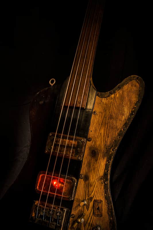 Steampunk Fretless Thunderbird Bass image 1