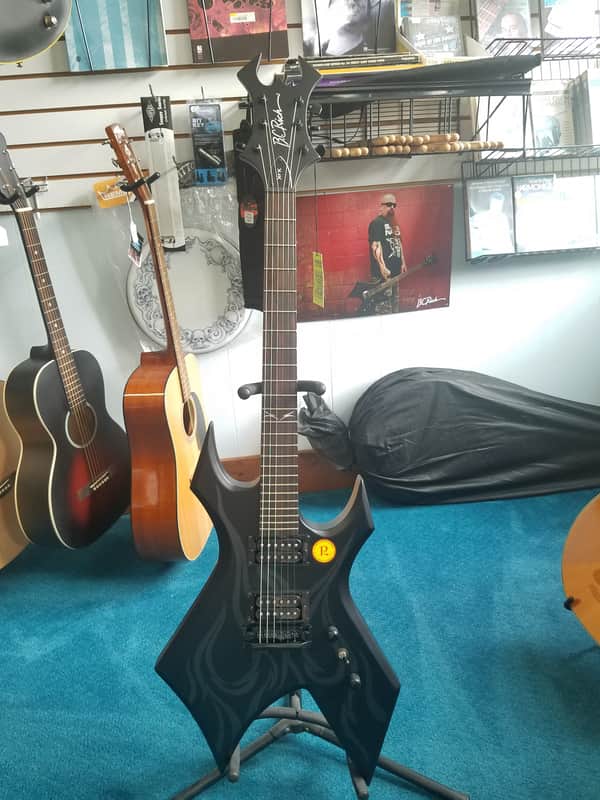 B.C. Rich KKW30 Kerry King Signature Warlock Ghost Flame Shadow Black image 1