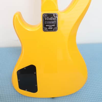 Vintage 1980s Vester Stage Series 4 String Active Bass Guitar 1987 Young Chang Plant Funk Metal Machine Yellow Very Well Made Lightweight 7 Pounds Full Scale 3 Octave image 11