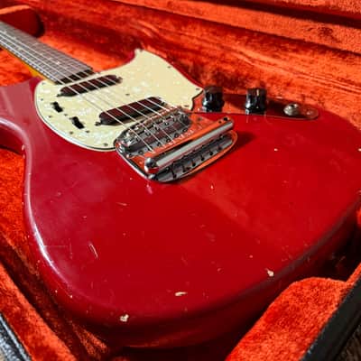 Fender 1966 Mustang Guitar with Rosewood Fretboard - Dakota Red image 9
