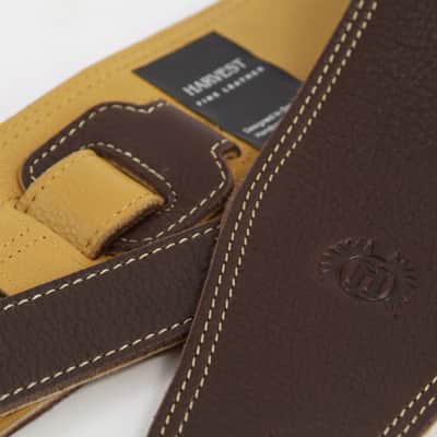Harvest Fine Leather Premium Brown Glove Nappa Long Bass Strap image 1