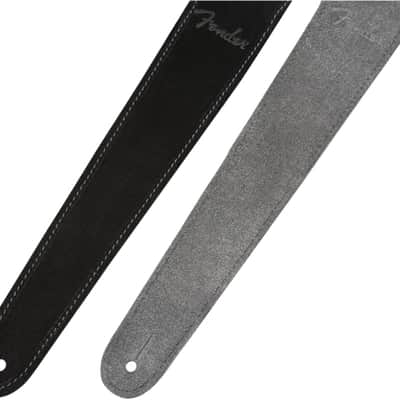 Fender #0990691006 - 2" Suede Strap, Black/Gray, Reversible image 2