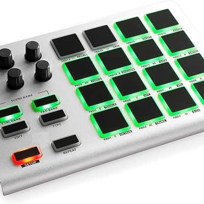 MIDI Pad Controller - Ultra-Portable Aluminum Frame MIDI Drum Pad with 16 Beat Pads and 6 Assignable Knobs, Beat Machine for Melodic Samples, Plug & Play on iPad, iPhone, Mac, PC image 1