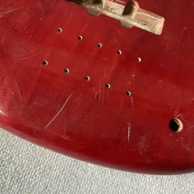 Red 5 String Bass Guitar Basswood Body DIY Project image 6