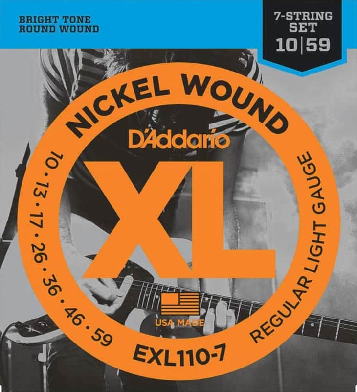 D'Addario EXL110-7 7-String Nickel Wound Electric Strings, Regular Light, 10-59 image 1