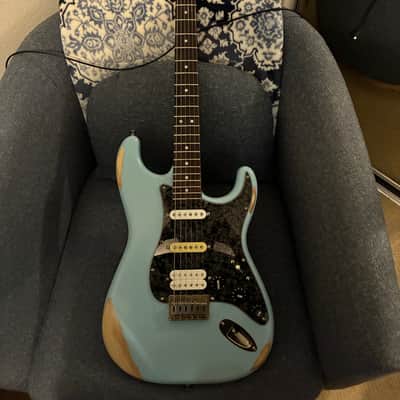 Partscaster SSH Stratocaster H/T Relic Sonic Blue SBS Alinico 2 14.5 Alinico 5 11k 10K image 1