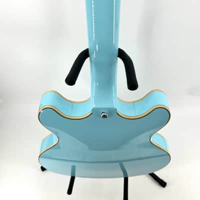 D'Angelico Premier DC Semi-Hollow with Stop-Bar Tailpiece 2021 - Sky Blue with D'Angelico Gig Bag image 11