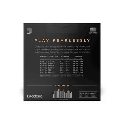 3 Pack, D'Addario NYXL 10-46 Electric Guitar Strings - NYXL1046-3P image 3