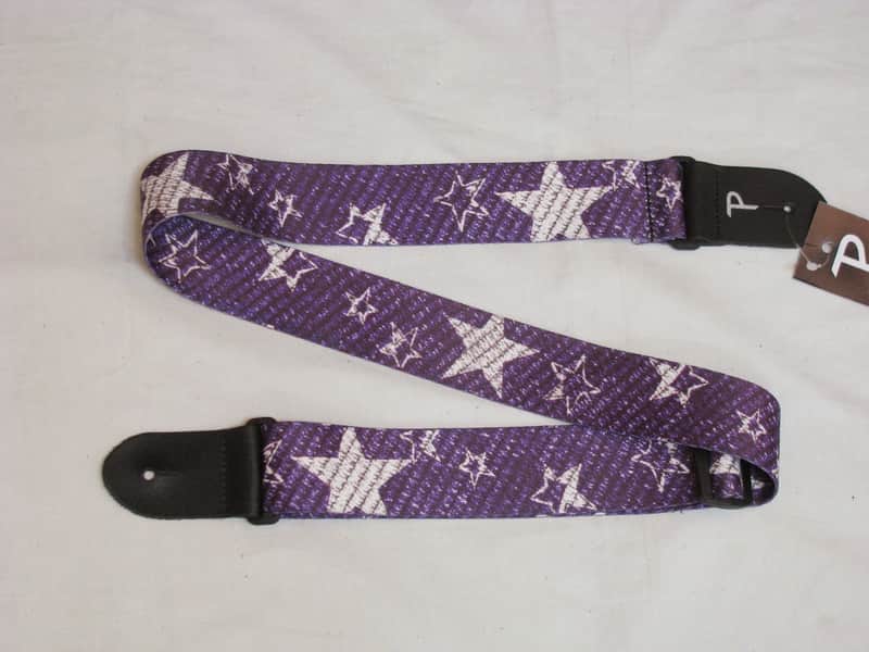 PERRI's purple STARS polyester Guitar strap - NEW image 1