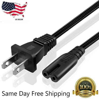5 Core 100 Pieces Extra Long AC Wall Power Cord for Led LCD TV Vizio Samsung 6 Feet 2 Prong PP 1001 100 Pcs image 4