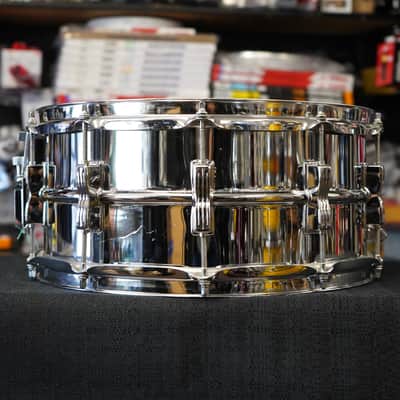 Vintage 1984 USA LUDWIG Lud-A-Loy 6.5x14" Aluminum With Bow Tie Lugs Snare Drum image 2