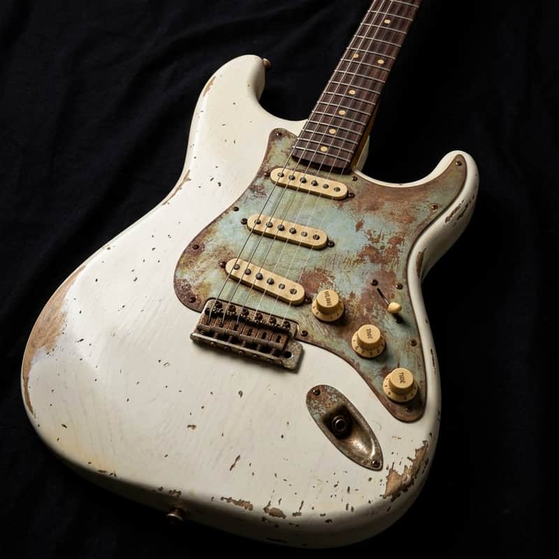 Fender stratocaster pickguard - steel rust Heavy relic image 1