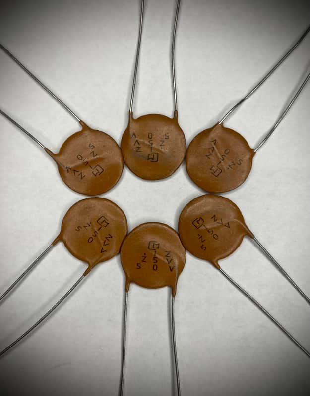 (2) NOS Vintage .1UF 50V Ceramic Disk Capacitors image 1