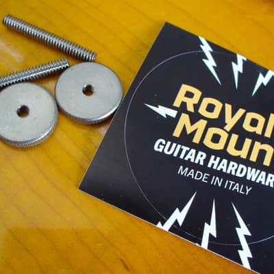Gibson AGED soft brass 50 thumbwheels + posts for vintage ABR-1 bridge Les Paul Royal Mount 2026 - Nickel image 4