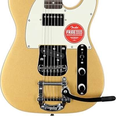 Squier Classic Vibe Custom Telecaster SH Electric Guitar with Bigsby, Parchment Pickguard, Aztec Gold TGF33 image 4