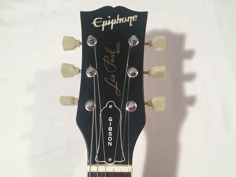 2000 Fuji-Gen Epiphone Japan Les Paul LPS-80 Long Tenon Honey Burst with Gibson Case, Headstock image 1