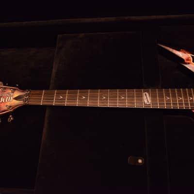 Dean Dimebag Darrell Pantera Dime Razorback Explosion Flame Graphic Signature Guitar image 3
