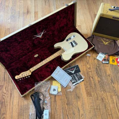 Fender Custom Shop 1955 Telecaster and Pro Jr relic amp 2005 - transparent blonde image 1
