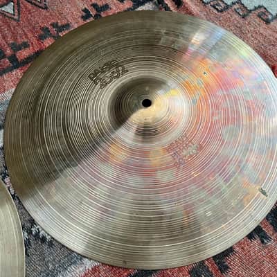 Vintage 1979 Paiste 2002 15" Heavy Black Label Hi-Hats Cymbals 1979 Made In Switzerland '70s image 9