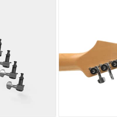 D'Addario Planet Waves Auto-Trim 6 In-Line Tuning Machines Chrome image 3