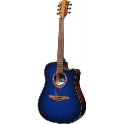 LÂG T BLUE DCE | Tramontane Dreadnought Acoustic / Electric Special Edition, Blue Burst. New with Full Warranty! image 4
