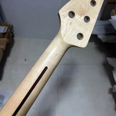 Fretless Maple Wood 5 String Bass Neck, Maple Fingerboard image 3
