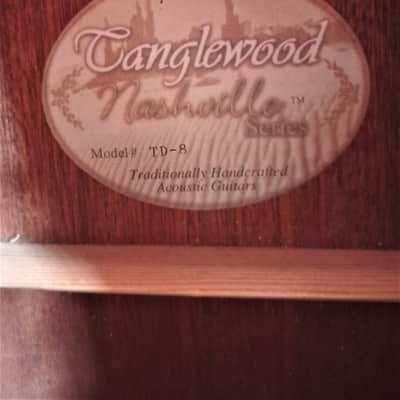 Tanglewood TD8 Solid Top Nashville Dreadnought Acoustic Guitar with Hard case image 6