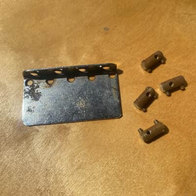 Vintage Pre-CBS Fender Bridge Plate and saddles - Precision Jazz image 7