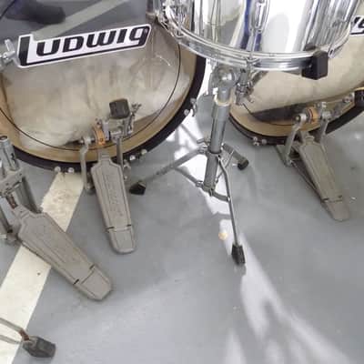 1988 Ludwig Rockers Power Plus LR-2220-RM 11 Piece Chrome over Maple Kit w/ Stands & Pedals image 7
