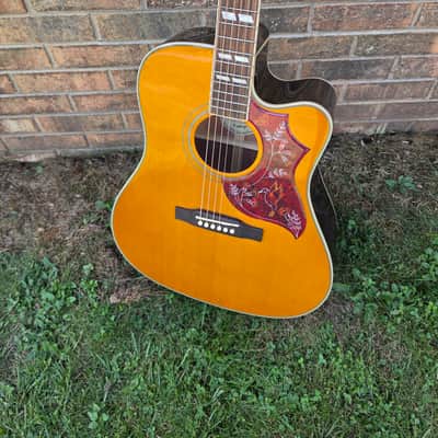 New Epiphone Hummingbird Studio Electric Cutaway Acoustic-electric Guitar Antique Natural Deluxe Hardshell Case Included image 2