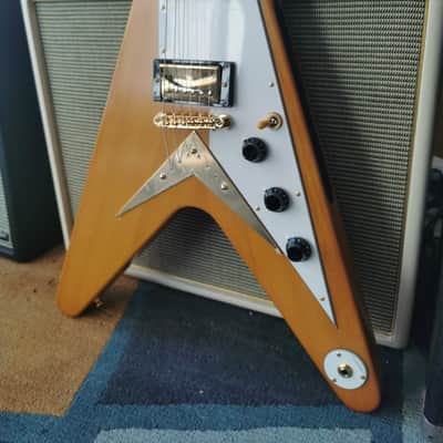 Epiphone 1958 Korina Flying V (White Pickguard) 2023 - Aged Natural image 7