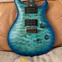 2023 PRS Custom 24 Wood Library - Satin Makena Blue - Quilt Top - Flame Neck - Ebony Fretboard