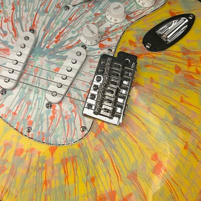 Fender Splattercaster Stratocaster 2003 Limited Edition Flame Neck OHSC image 13
