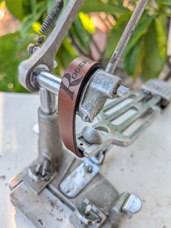 Reproduction leather strap for vintage Rogers Swivomatic bass drum pedal 2026 - Brown image 1