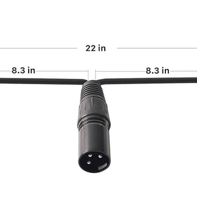 XLR Splitter Male to 2 Female Cable, Dual XLR Female to XLR Male Balanced Patch Y Cable, 3 PIN XLR Plug to 2 XLR Jacks Microphone Adaptor Cord - 1 Feet 2 Pack image 3