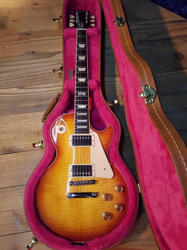 2014 Gibson Les Paul Traditional Electric Guitar Sunburst 59 Tribute Pickup image 1