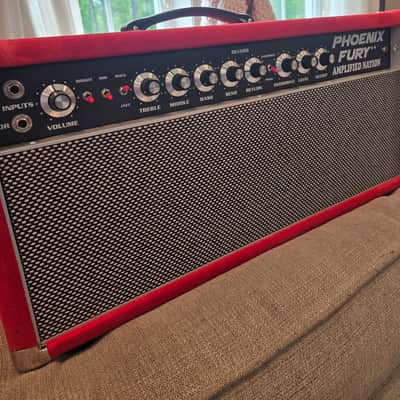 Amplified Nation Phoenix Fury 50-Watt Guitar Amp Head and 2x12 cab. Red Suede. image 2