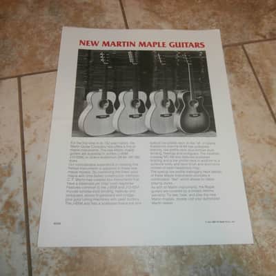 Vintage 1985 Martin Maple Guitars Introduction Flyer! J-65M, J12-65M, M-64, MC-68! image 1