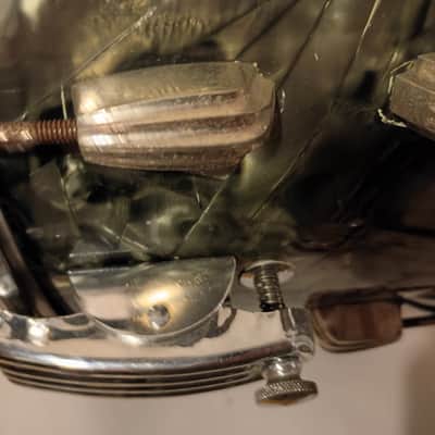 Slingerland/Radio King Snare drum 8x14 clamshell strainer solid shell 1940s - Black Diamond Pearl BDP image 9