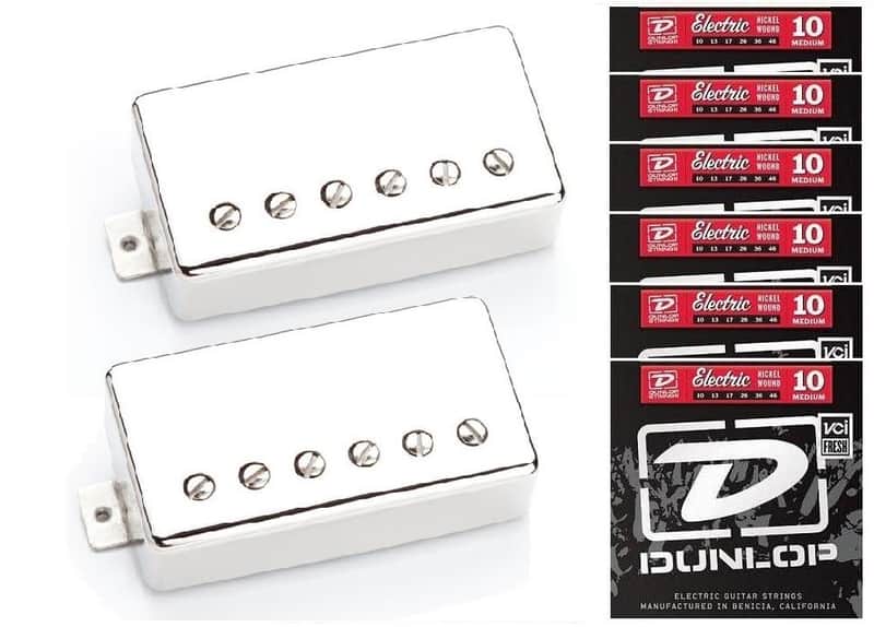 Seymour Duncan SH-4 JB & SH-2 Jazz Hot Rodded Humbucker Nickel Pickup Set  ( 6 DUNLOP STRING SETS ) image 1