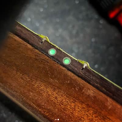 Allred Guitars Custom Electric Semi-hollow Offset Green Denim Burst Finish with Hard Case image 4