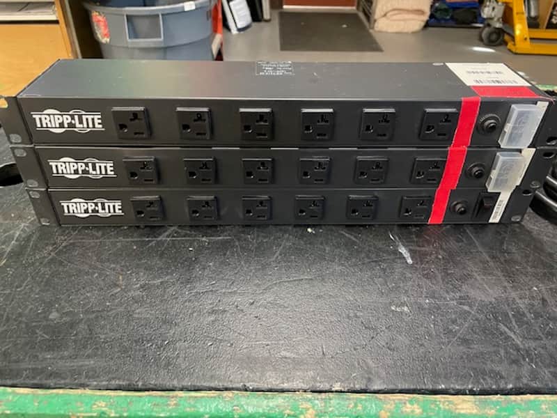 (Lot of 3) Tripp Lite RS-1215-20 1U 12 Outlet Port 15ft Rack-Mount Power Strips image 1