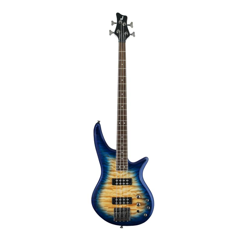 Jackson JS Series Spectra Bass JS3Q 4-String Electric Guitar with Laurel Fingerboard and Quilt Maple Top (Right-Handed, Amber Blue Burst) image 1