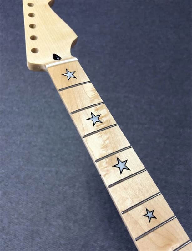 22fret DIY Maple natrual gloss electric guitar neck star inlay replace image 1