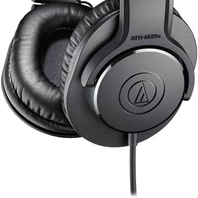 Audio-Technica ATH-M20x Monitor Headphones (Black) + Headphone Case + Cleaning Cloth - Deluxe Bundle image 2