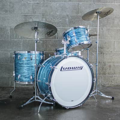 Ludwig 1977–78 Ludwig 4-Piece Drum Kit – Turquoise Oyster Rewrap – 6-Ply Maple – Netflix “Ginny & Georgia” image 3