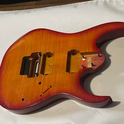 2003 Korean Ibanez RG320FM Orange Flame Maple Guitar Body Floyd Ready image 2