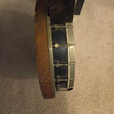 Vintage Vegas Style 4 string Banjo with case Unknown  1920s image 6