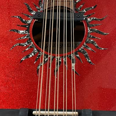 H. Jimenez Colección de Galaxia Acoustic-electric Bajo Quinto - Antares Red Sparkle image 5